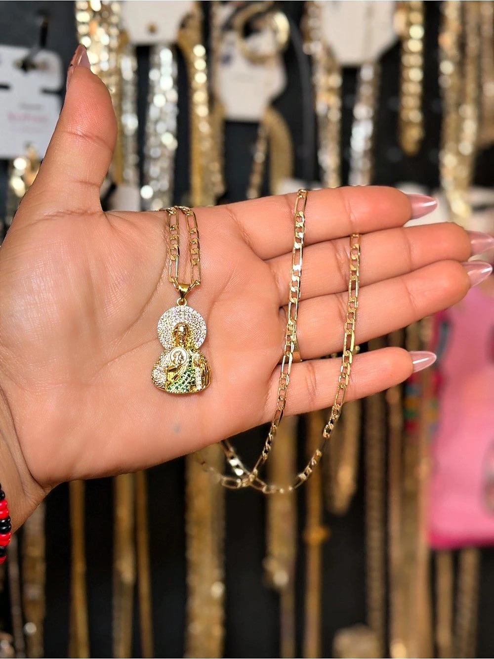 Gold Plated St Jude Pendant Necklace
